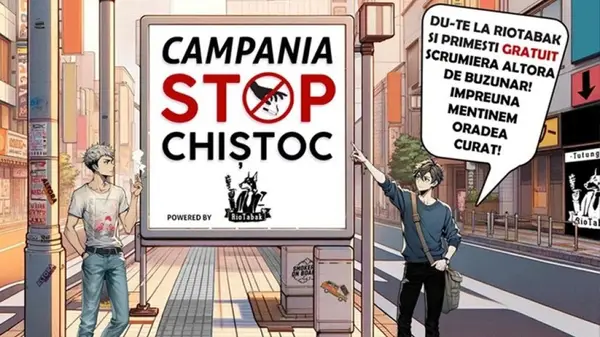 „STOP CHIȘTOC!” RioTabak dă startul unei campanii pentru o Oradea mai curată și mai responsabilă